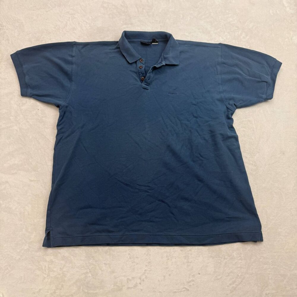 Patagonia Organic Cotton Men's Polo Shirt Blue Size XL Short Sleeve Gorpcore